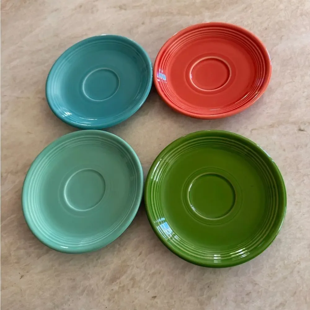 Fiesta Ware saucer small plates x4 Vintage colors
